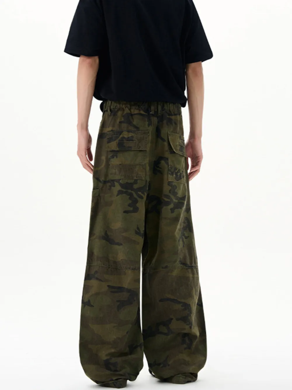 Men's Camouflage Wide Leg Cargo Pants, image 5