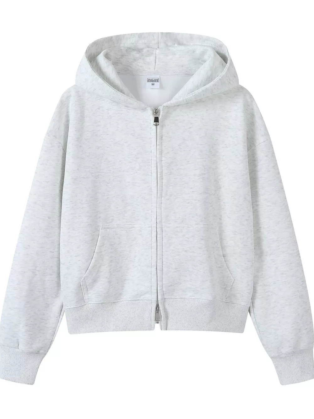 Full Size Casual Zip-Up Long Sleeve Hoodie Plus Size, image 25