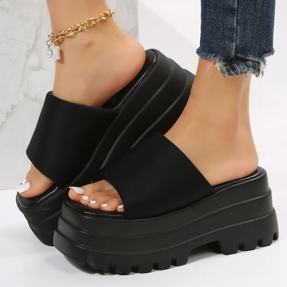 Open Toe Platform Slide Sandals, image 3