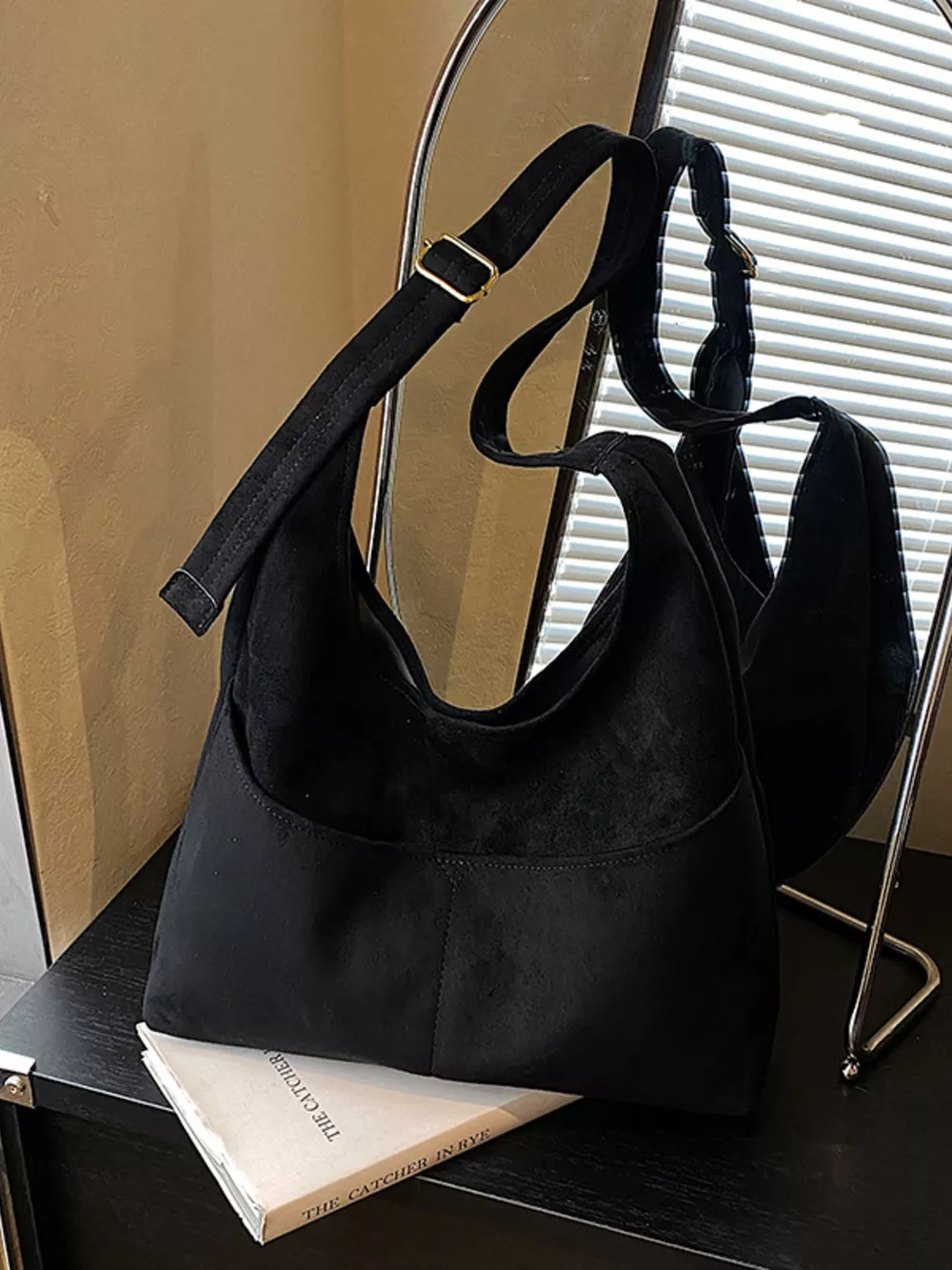 Minimalist Suede Shoulder Bag, image 3
