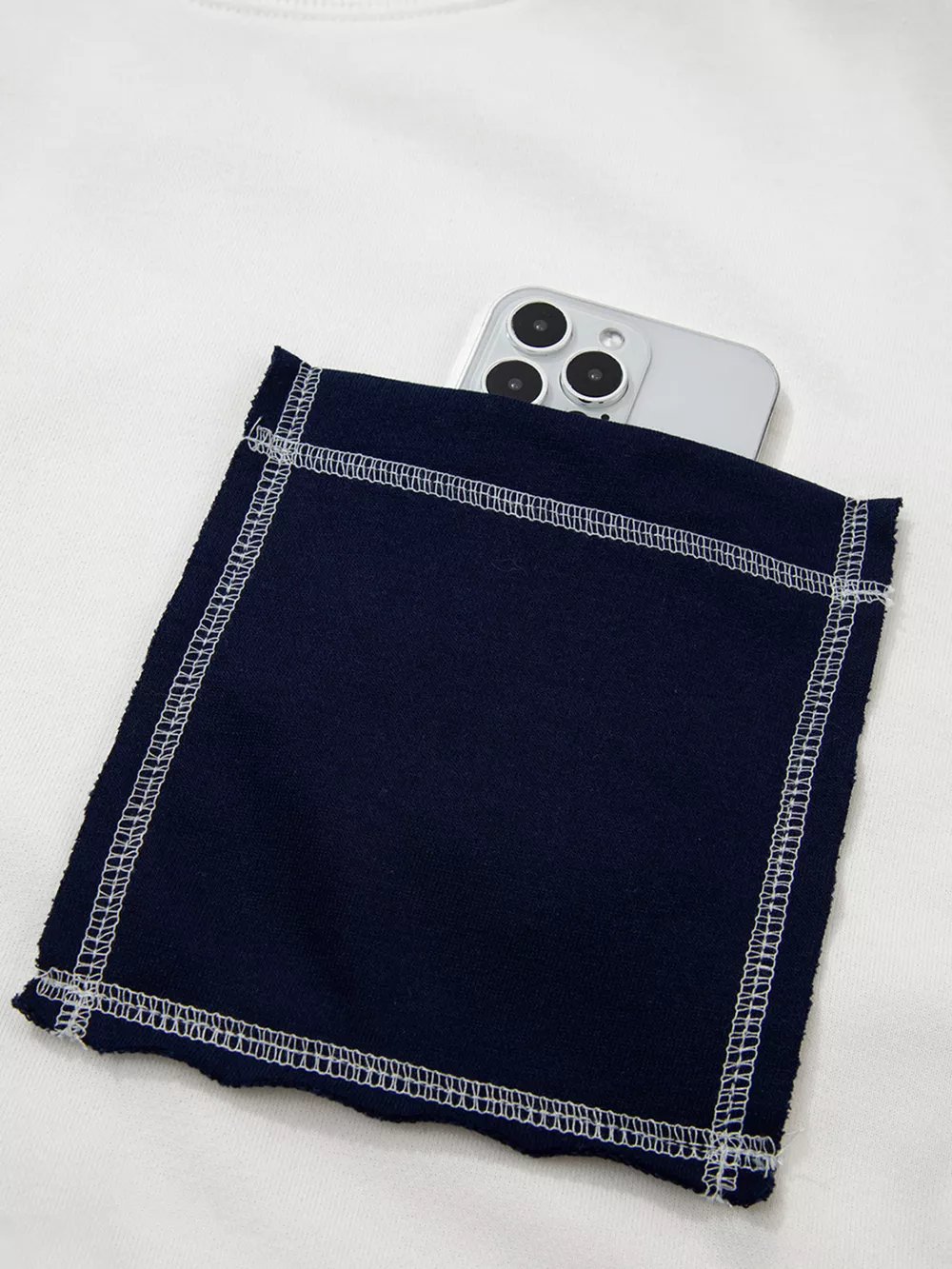 Exposed Seam Detail Color Block Patch Pocket Drop Shoulder Sweatshirt, image 2