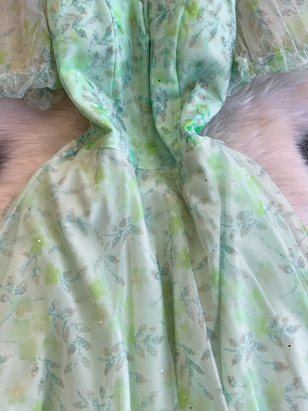 Sweetheart Neck Puff Sleeve Dress, image 8