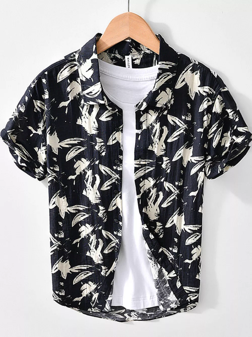 Men's Plus Size Printed Short Sleeve Casual Shirt