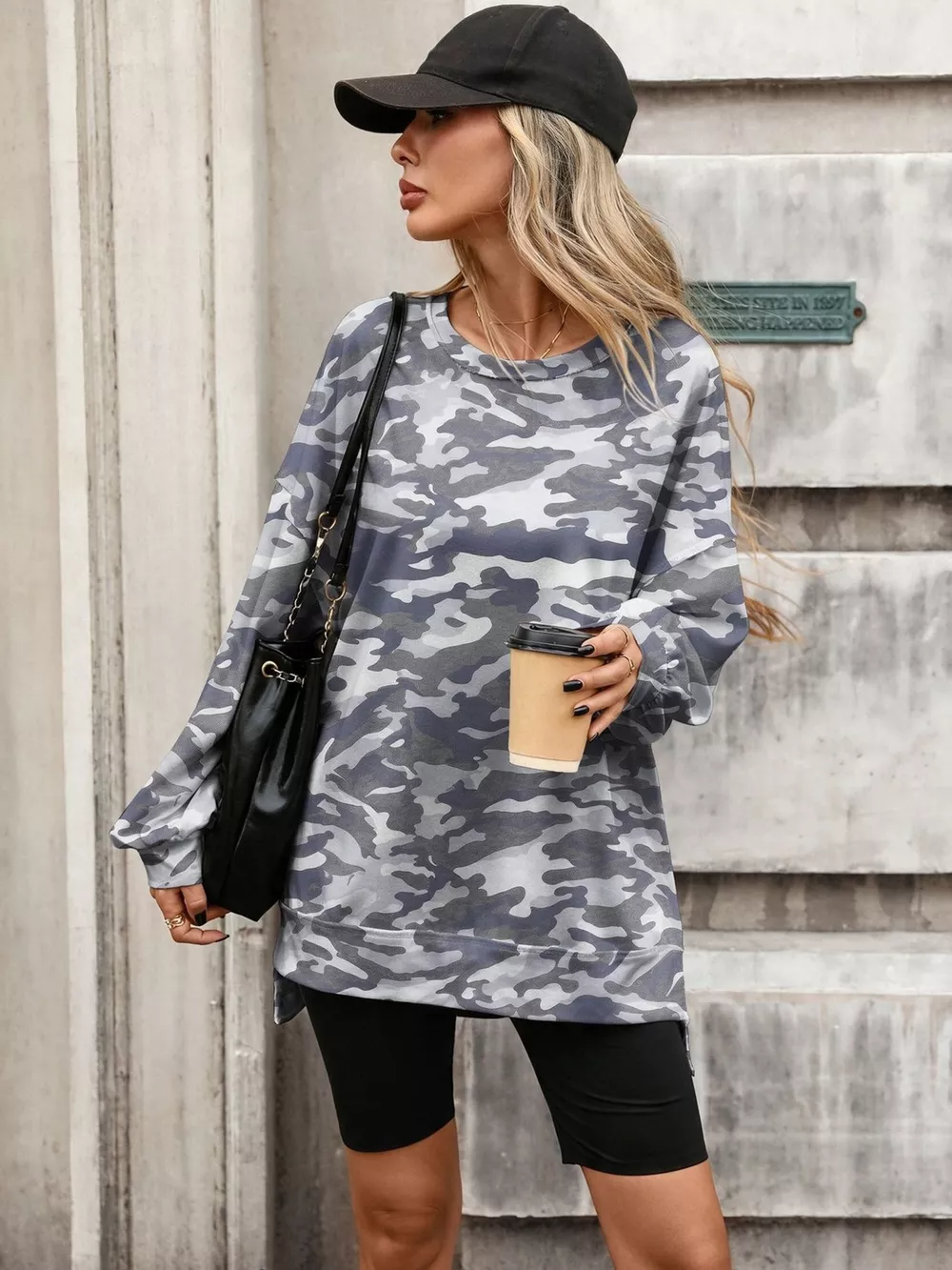 Printed Round Neck Sweatshirt, image 20