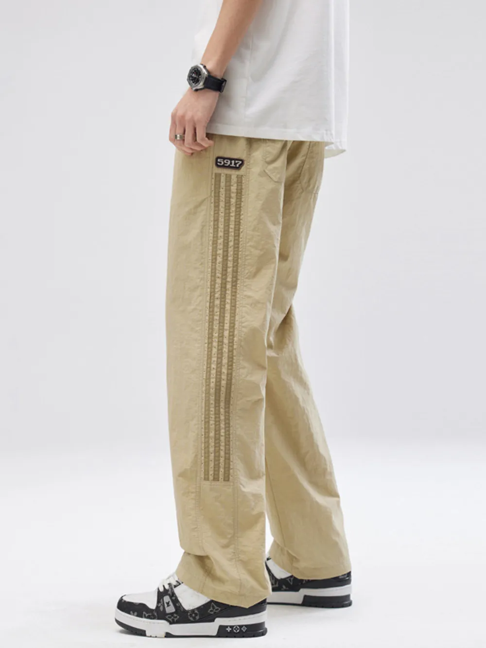 Men's Full Size Striped Wide Leg Pants Plus Size, image 5
