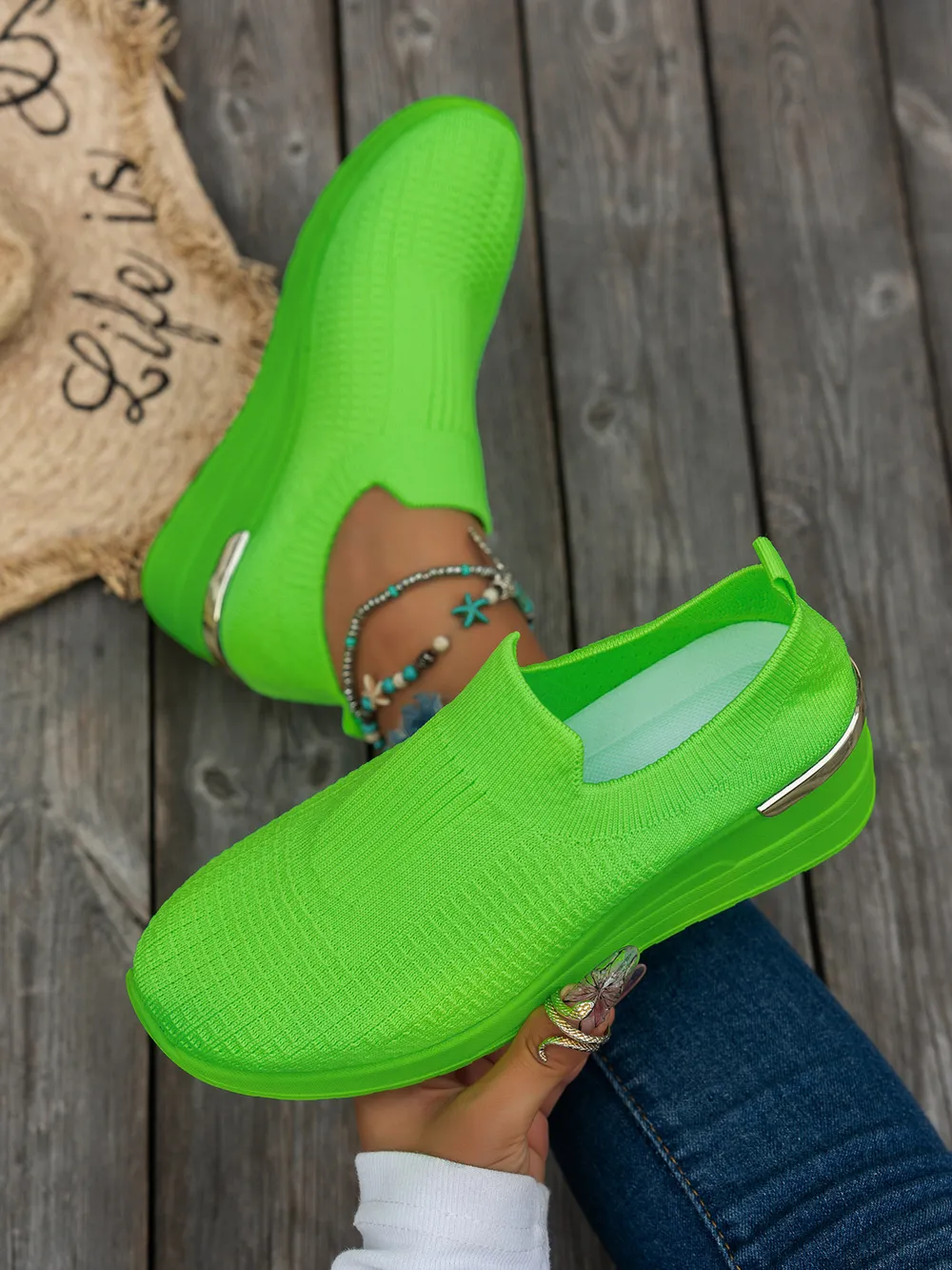 Round Toe Wedge Sneakers, image 4