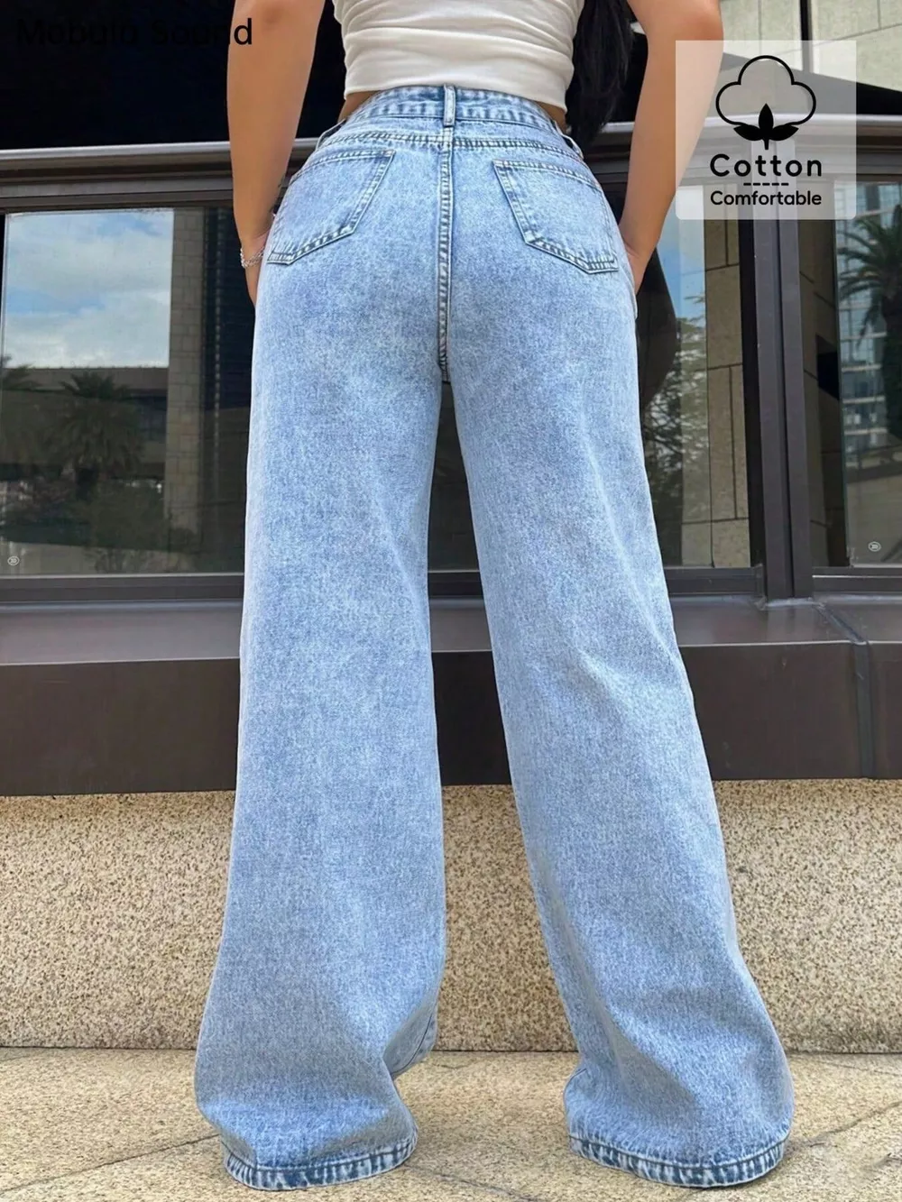 Wide Leg Wash Jeans, image 4