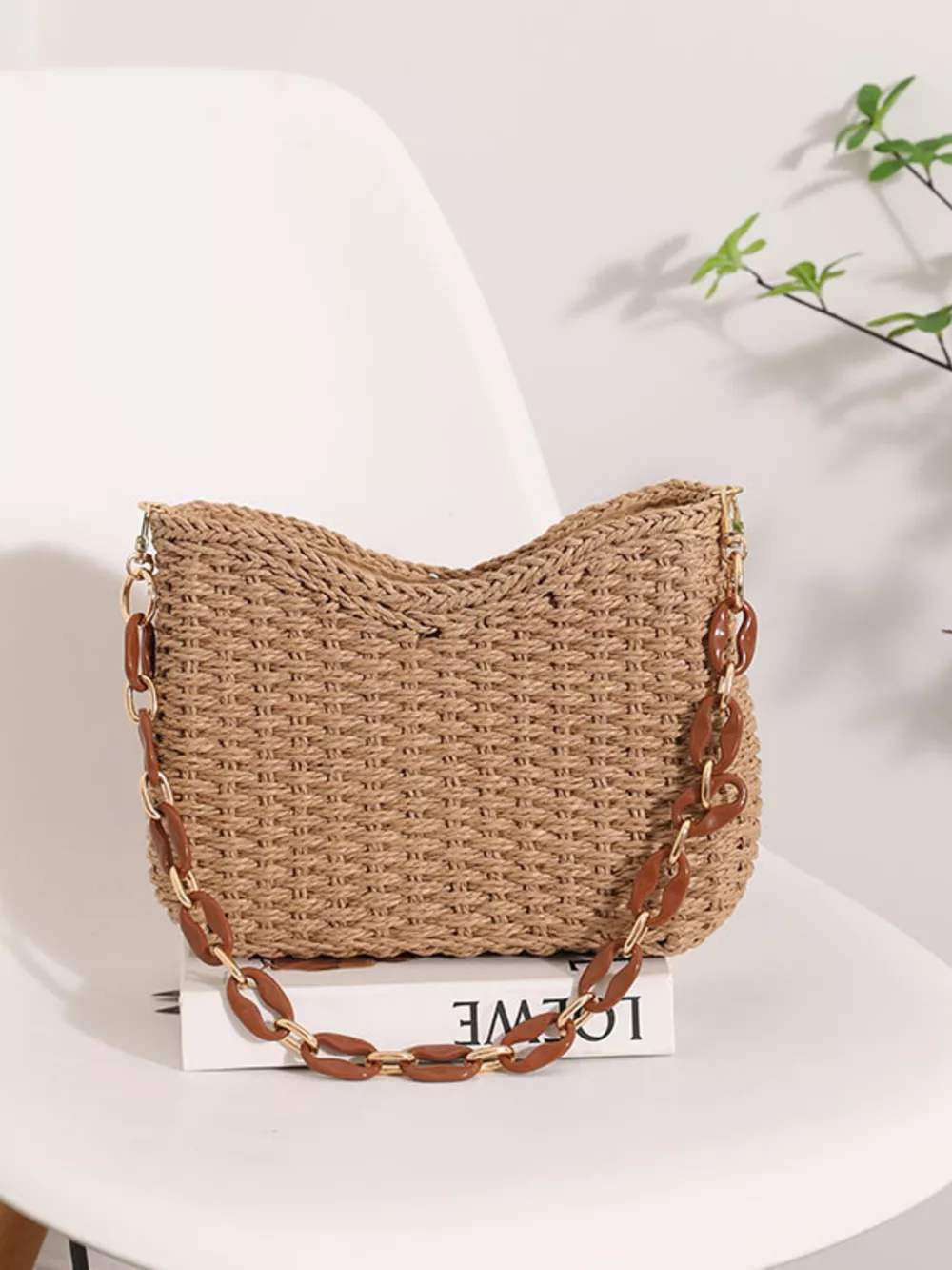 Woven Straw Shoulder Bag, image 9