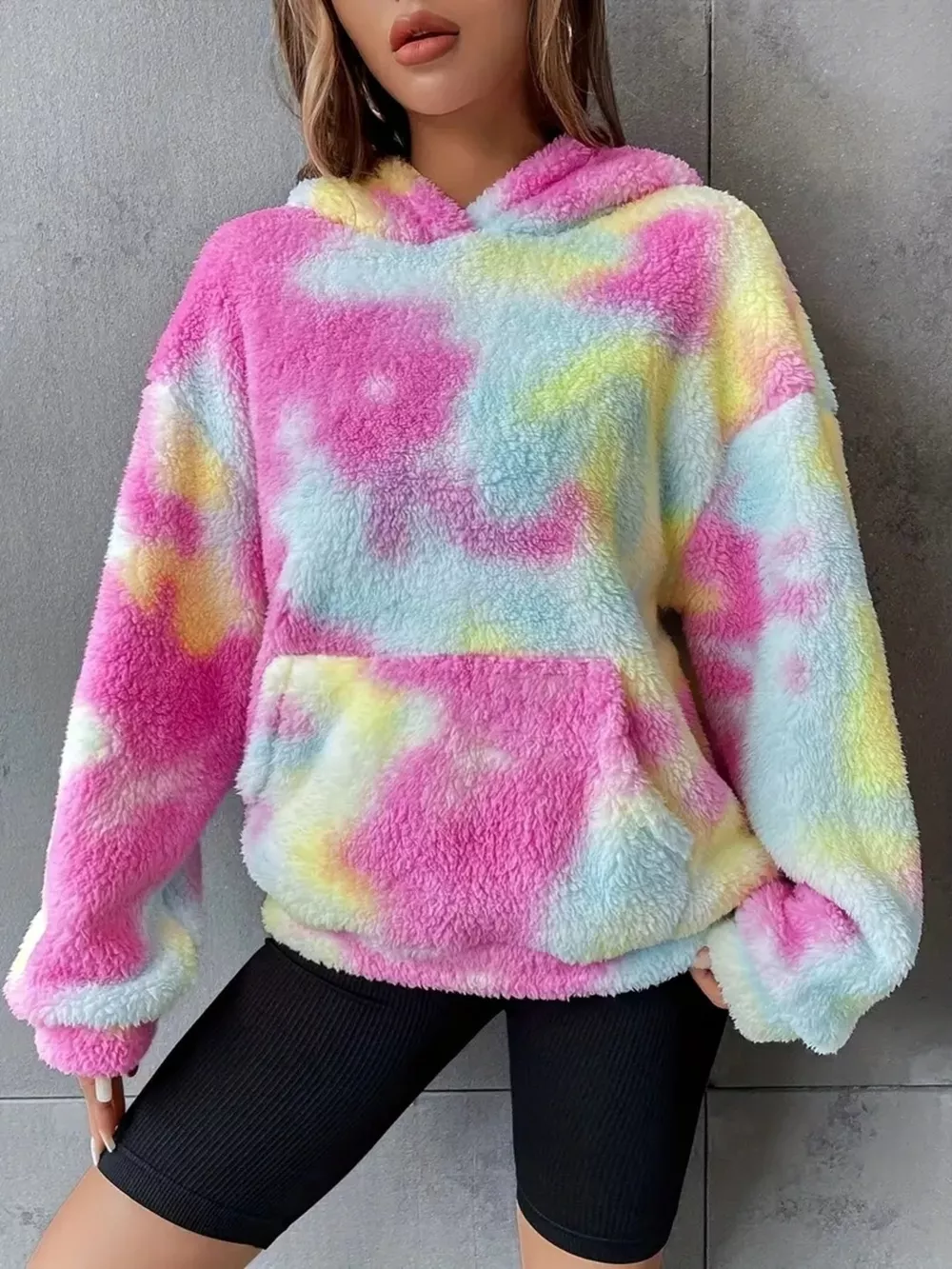 Tie-Dye Plush Fleece Hoodie, image 3