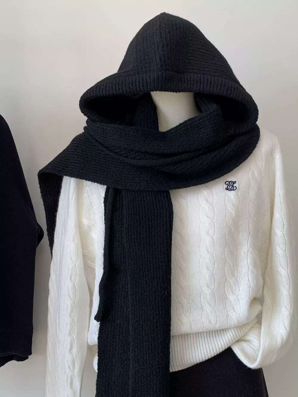 Knitted Solid Color Scarf Hat