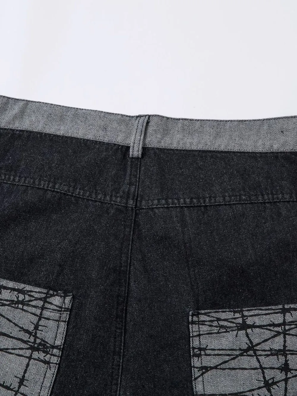 Men's Wide Leg Cargo Jeans with Contrast Panels, image 5