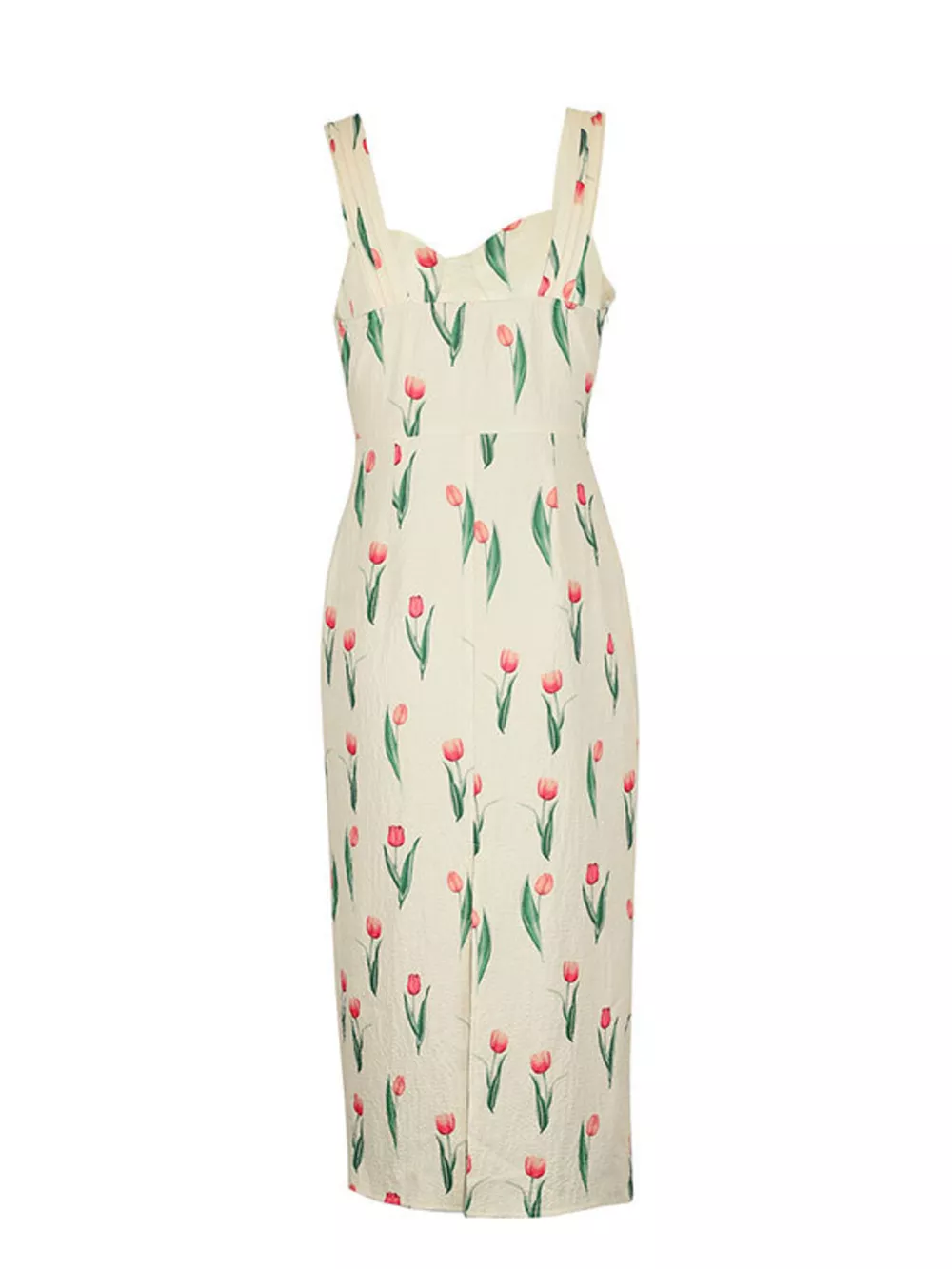 Tulip Print Twist Front Slit Cami Dress, image 2