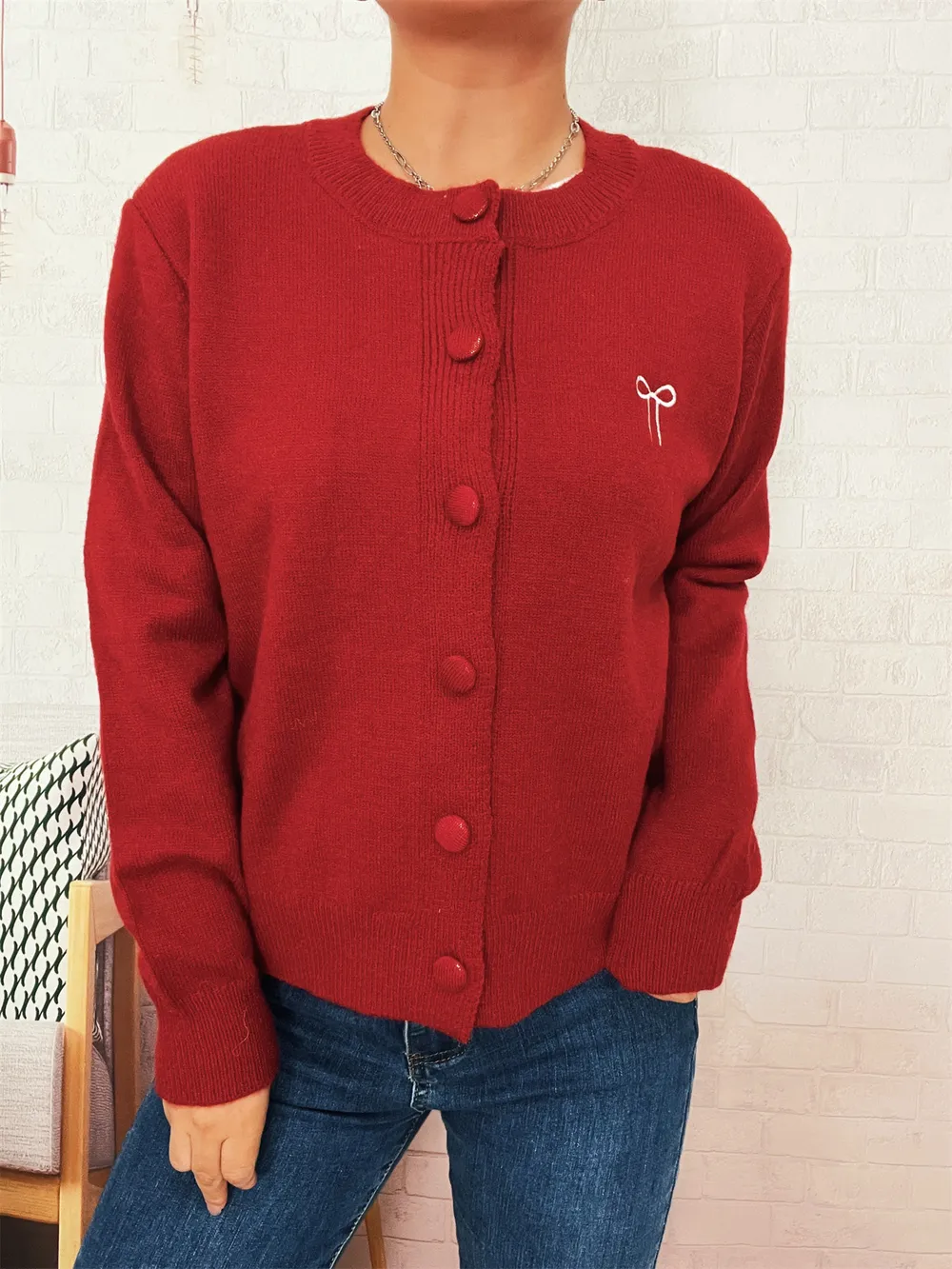 Button-Up Long Sleeve Cardigan, image 8