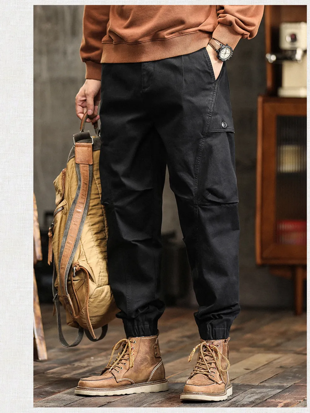 Men's Full Size Pocketed Loose Fit Joggers Plus Size, image 2