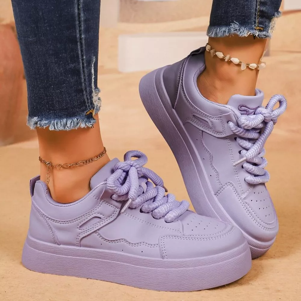 Round Toe Platform Sneakers, image 2