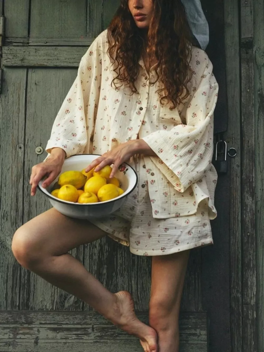 Floral Print Button Up Top and Shorts Set, image 2
