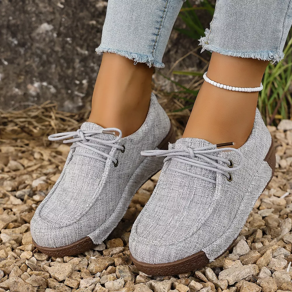 Round Toe Lace-Up Sneakers, image 2