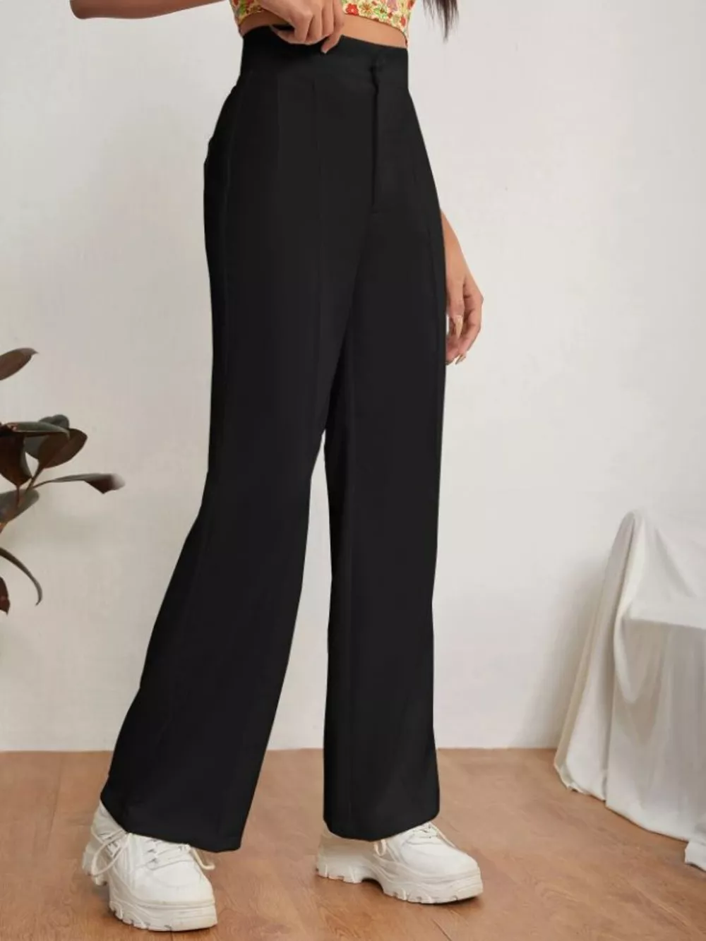 High Waist Straight Leg Dress Pants, image 3