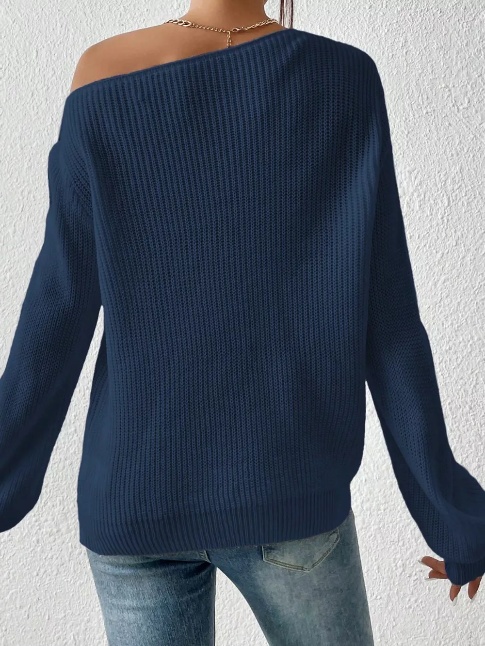 Single Shoulder Knit Sweater, image 10