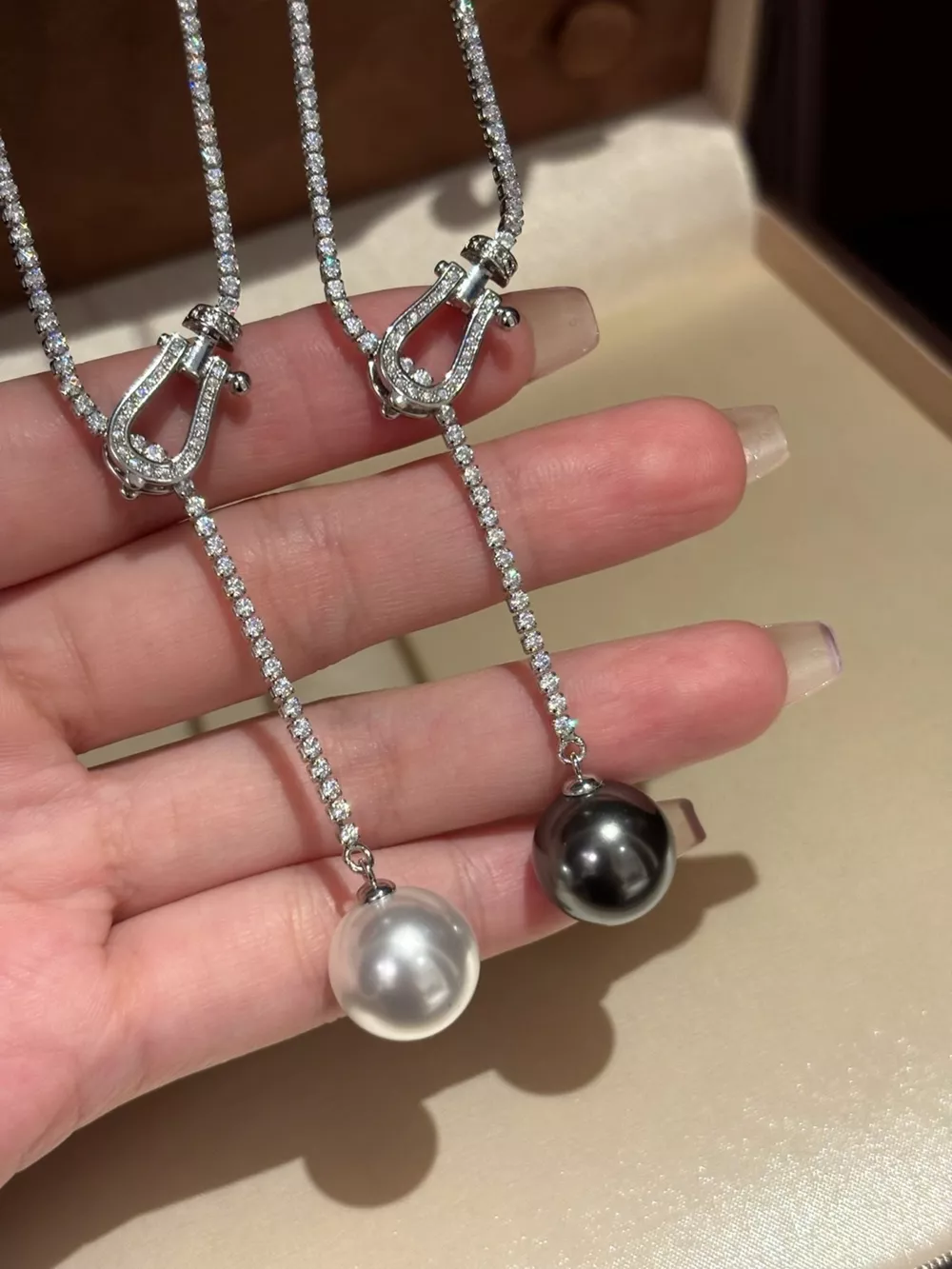 Alloy Pearl Drop Y-Necklace, image 5