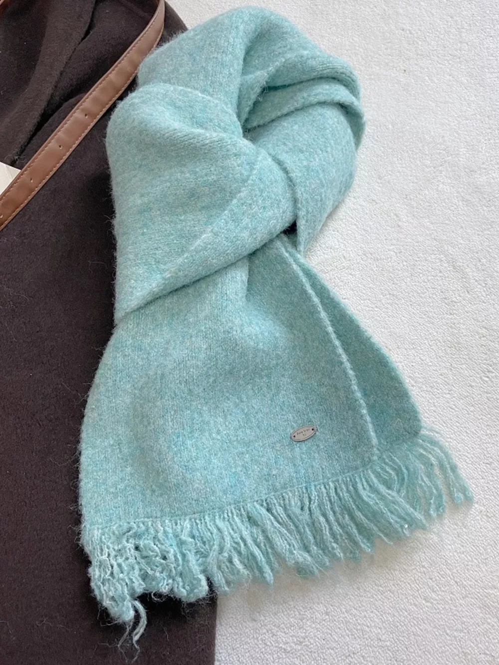 Fringe Hem Knitted Scarf, image 4