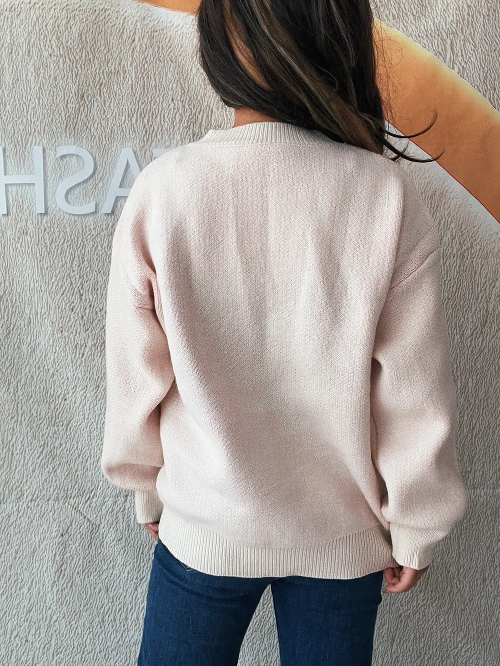 Bow Pattern Casual Long Sleeve Sweater, image 6