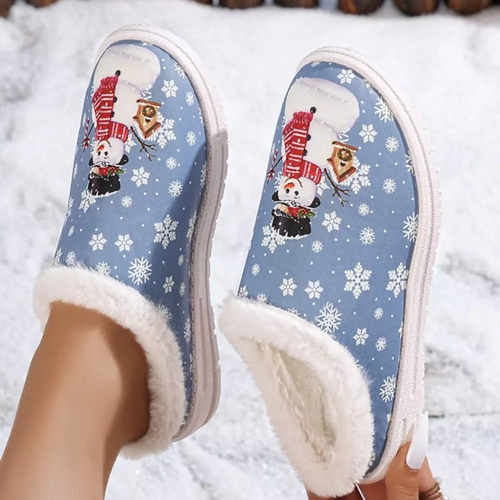 Christmas Snowman Plush Lined Slippers, image 8