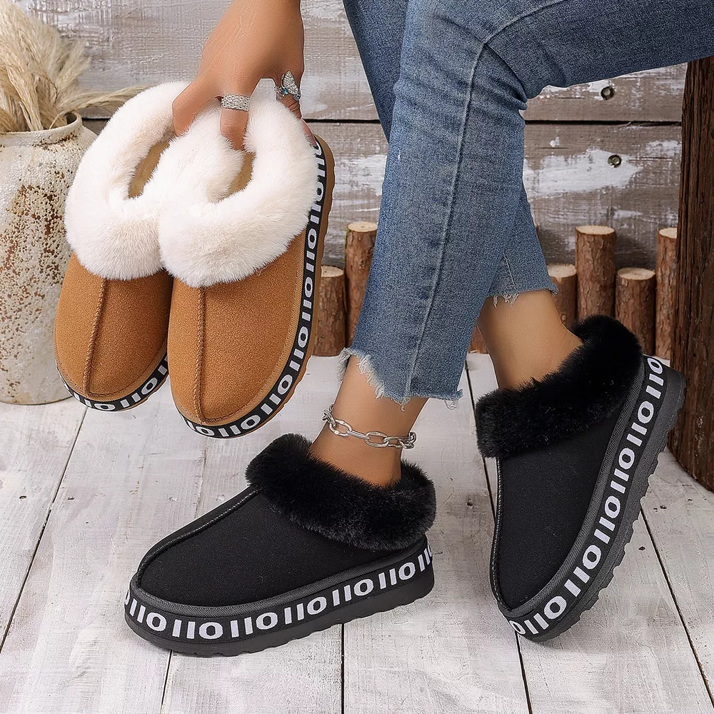 Round Toe Plush Lined Ankle Boots, image 2
