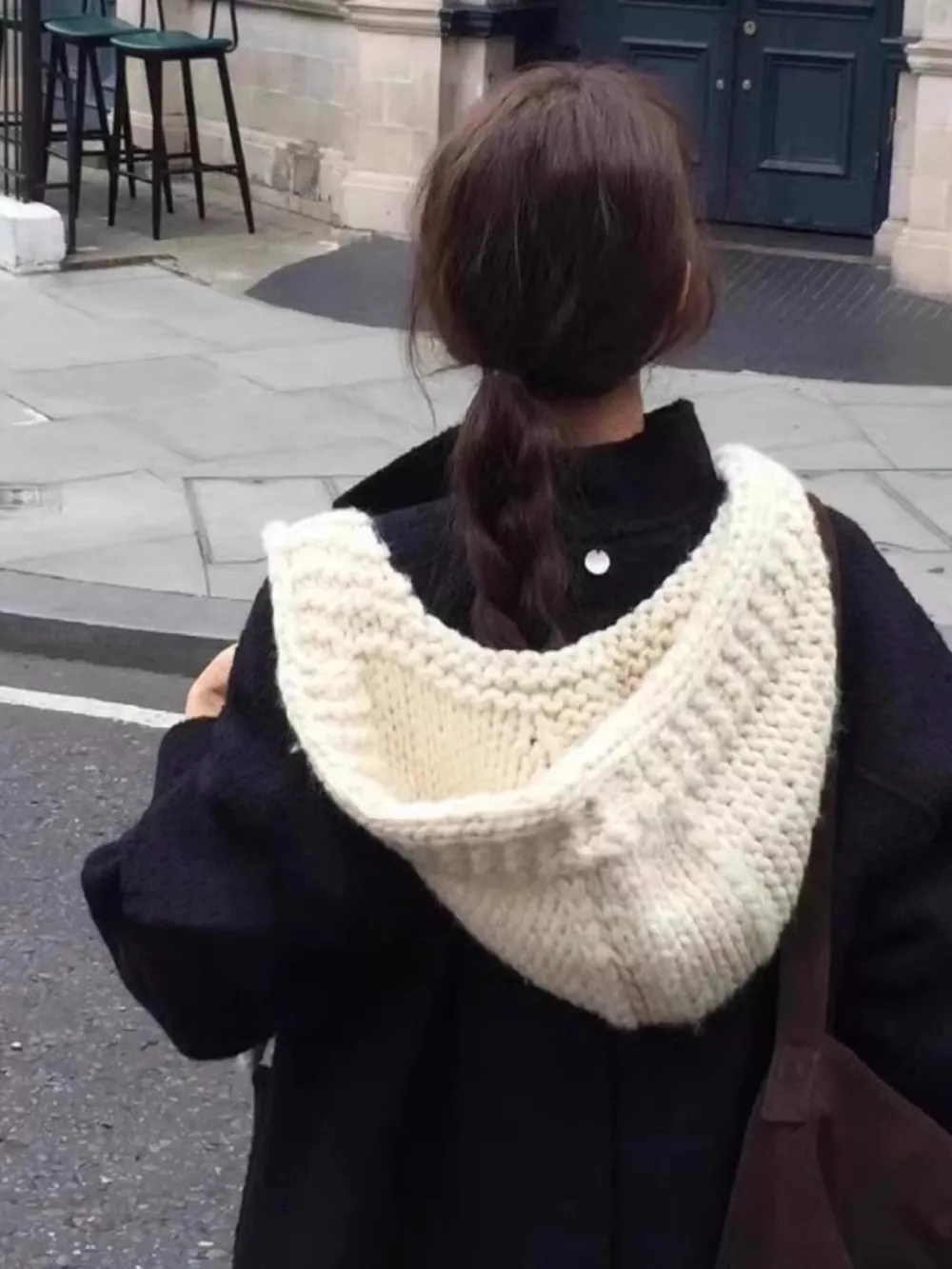 Knitted Hooded Scarf Hat, image 4