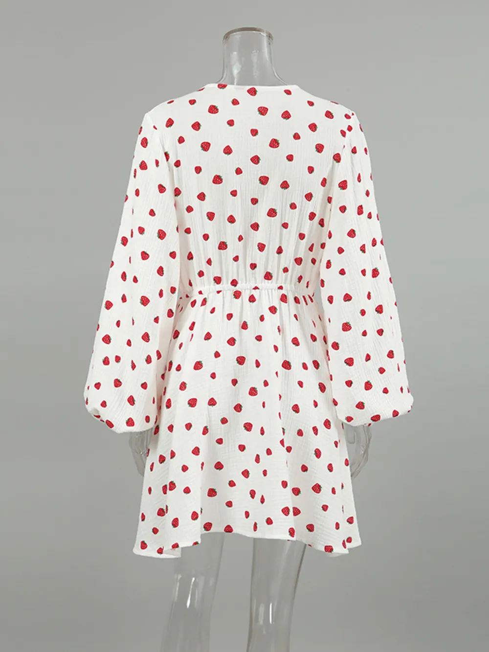 Strawberry Print Long Sleeve Mini Dress, image 6
