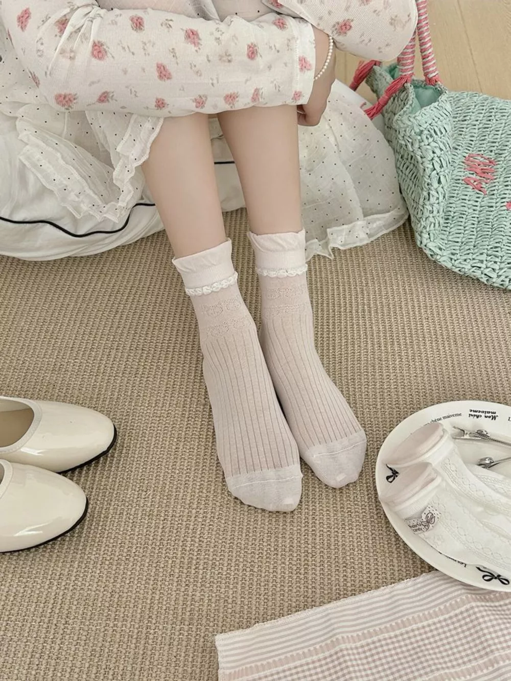 Breathable Knit Crew Socks, image 6