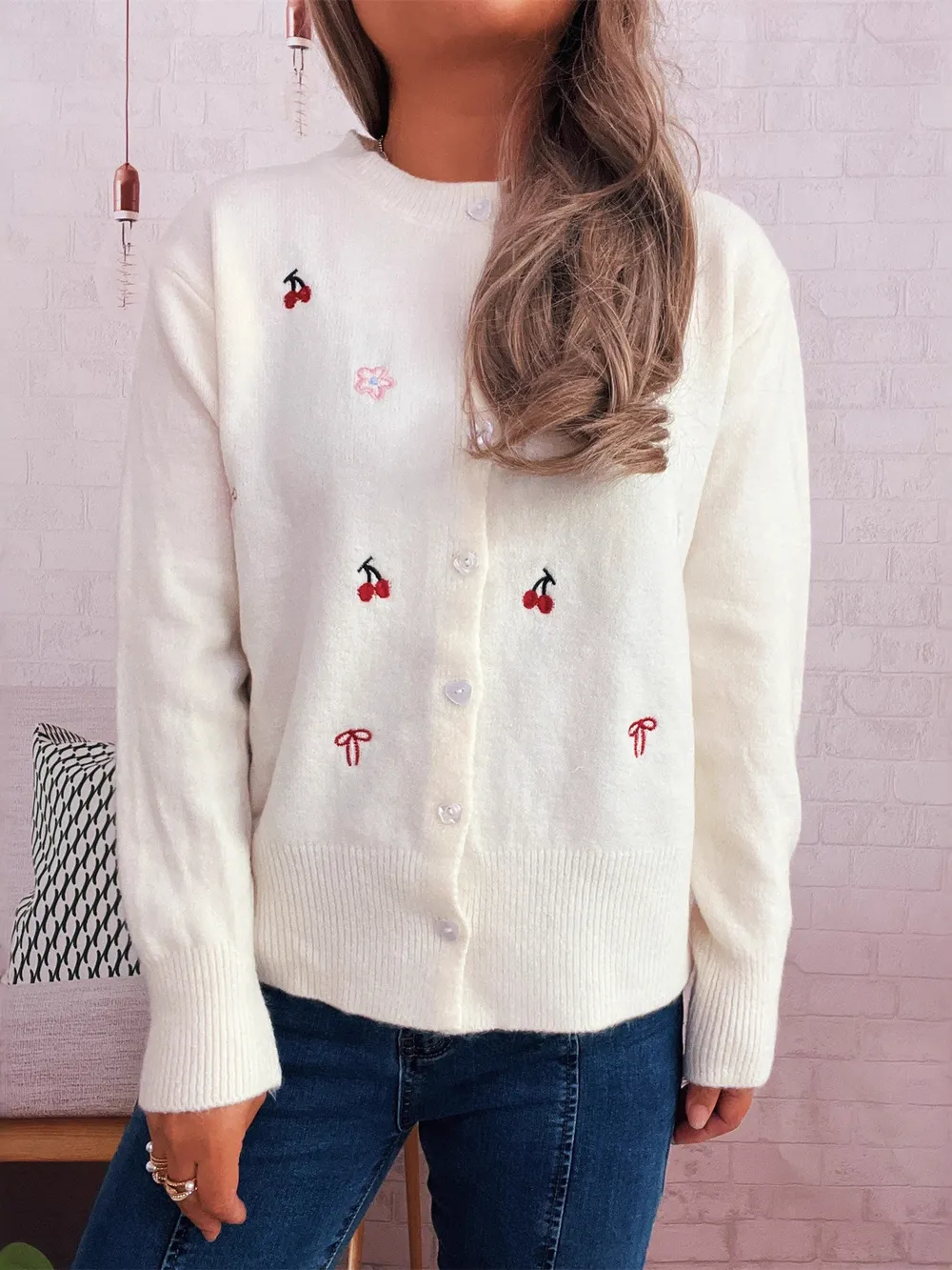 Ribbed Button-Front Knit Cardigan, image 21