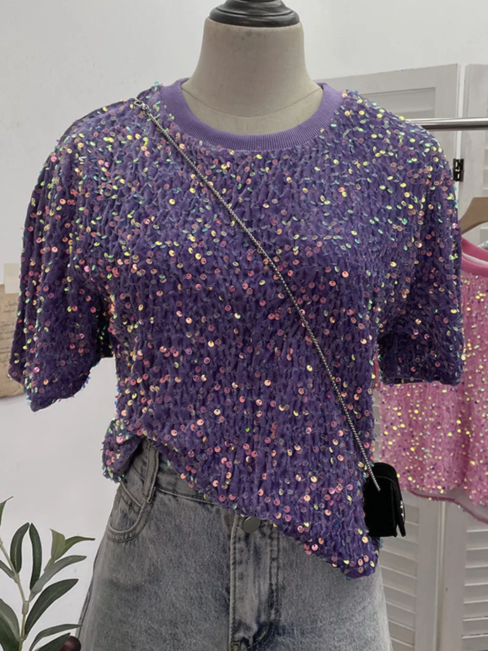 Sequin Short Sleeve T-Shirt, image 13