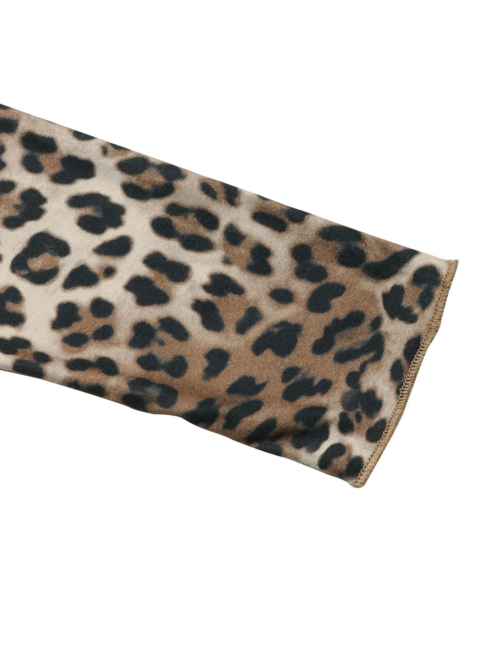 Leopard Print Long Sleeve Fitted T-Shirt, image 2