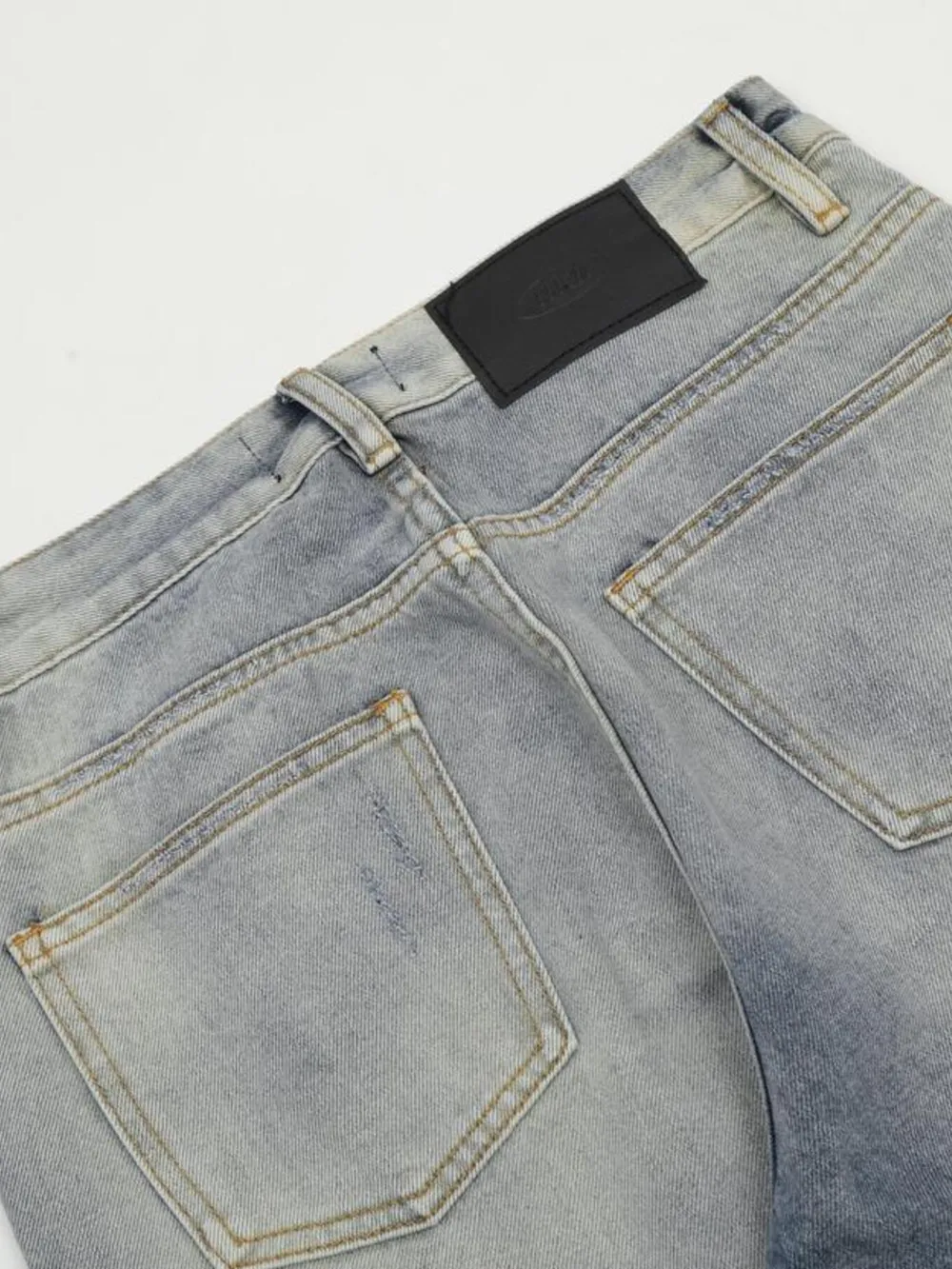Men's Vintage Washed Gradient Distressed Flare Jeans, image 11