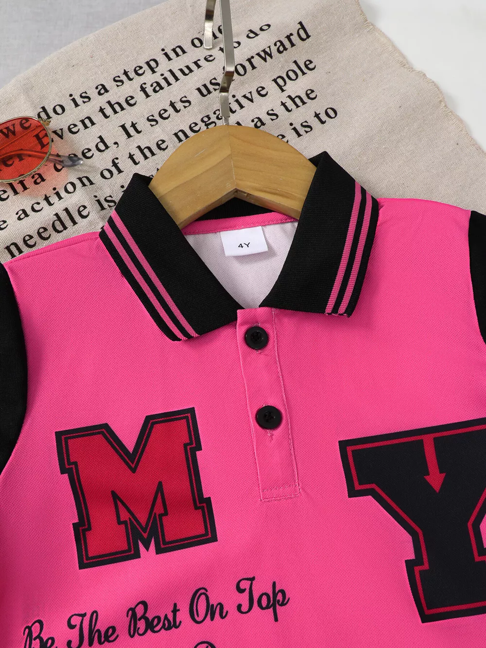 Children's Letter Graphic Polo Shirt & Shorts Set, image 3