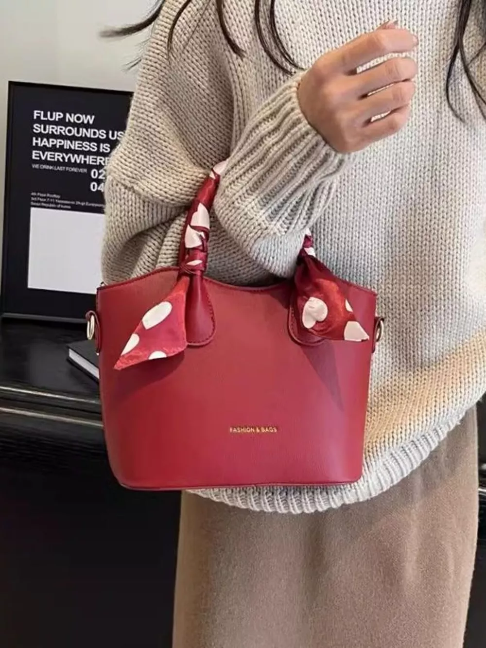 Top Handle Bucket Bag, image 3