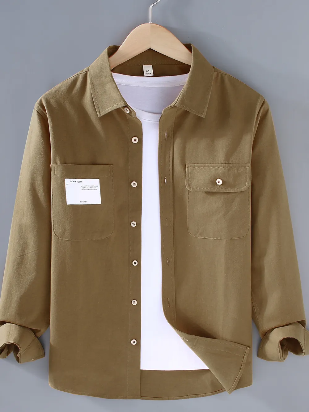 Men's Plus Size Button Up Long Sleeve Shirt