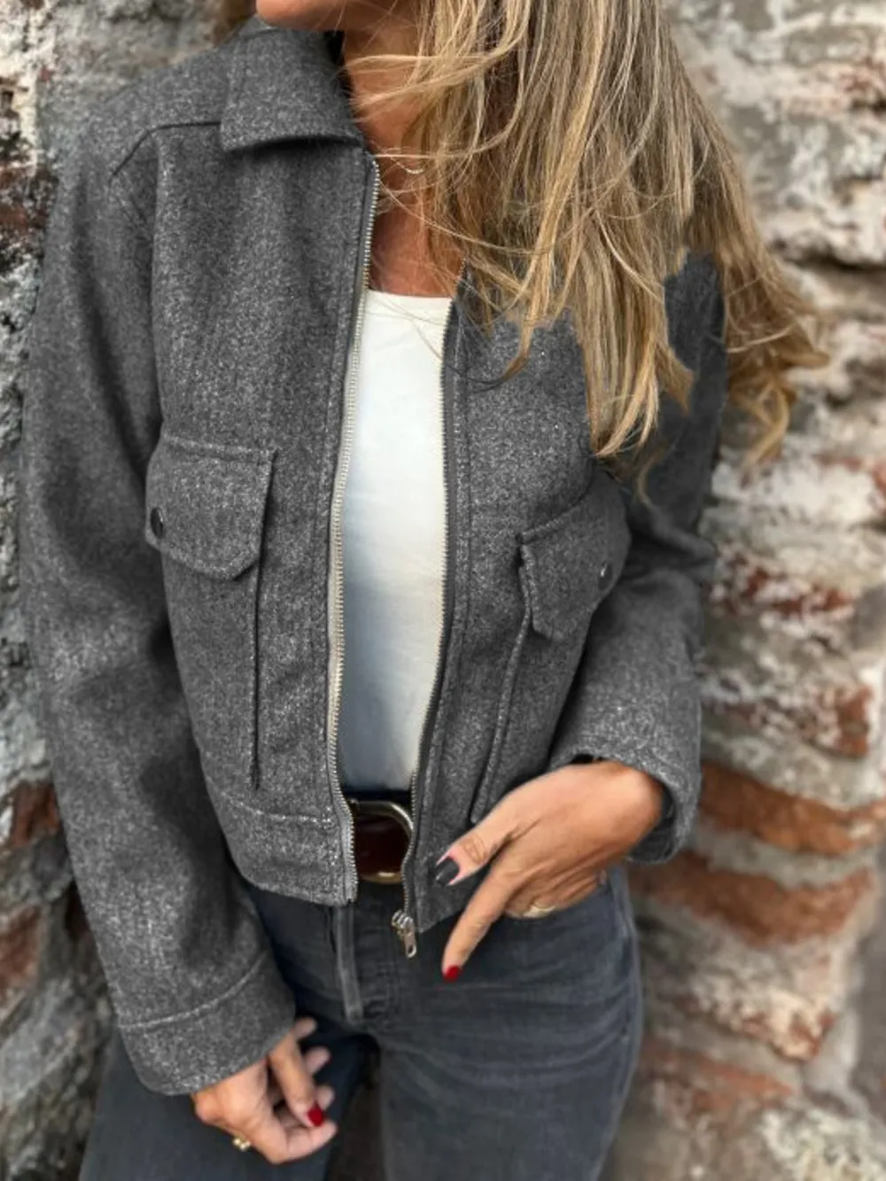Zip Up Long Sleeve Jacket, image 4