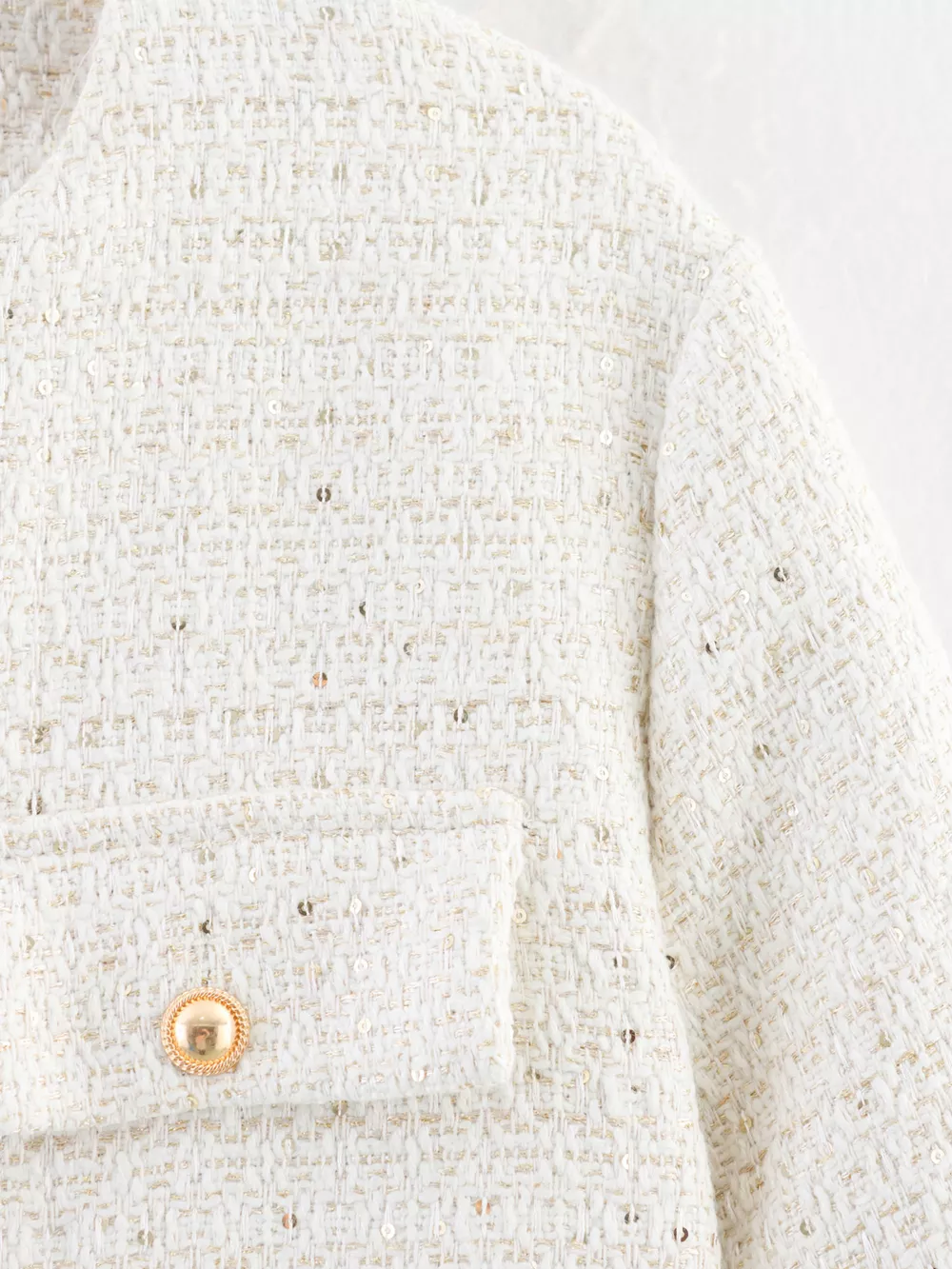 Tweed Button Up Cropped Outerwear, image 10
