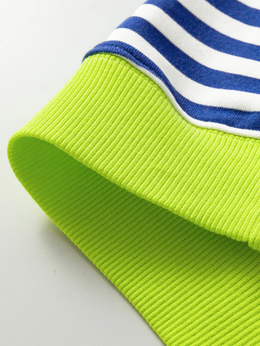 Striped Contrast Ribbed Trim Drop Shoulder Sweatshirt, image 9