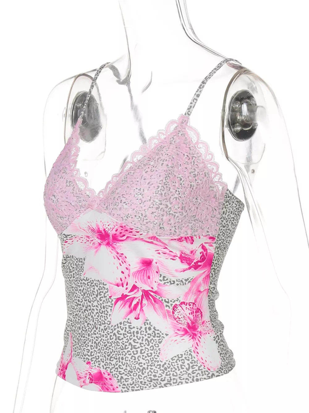 Lace Detail Leopard Cami, image 11