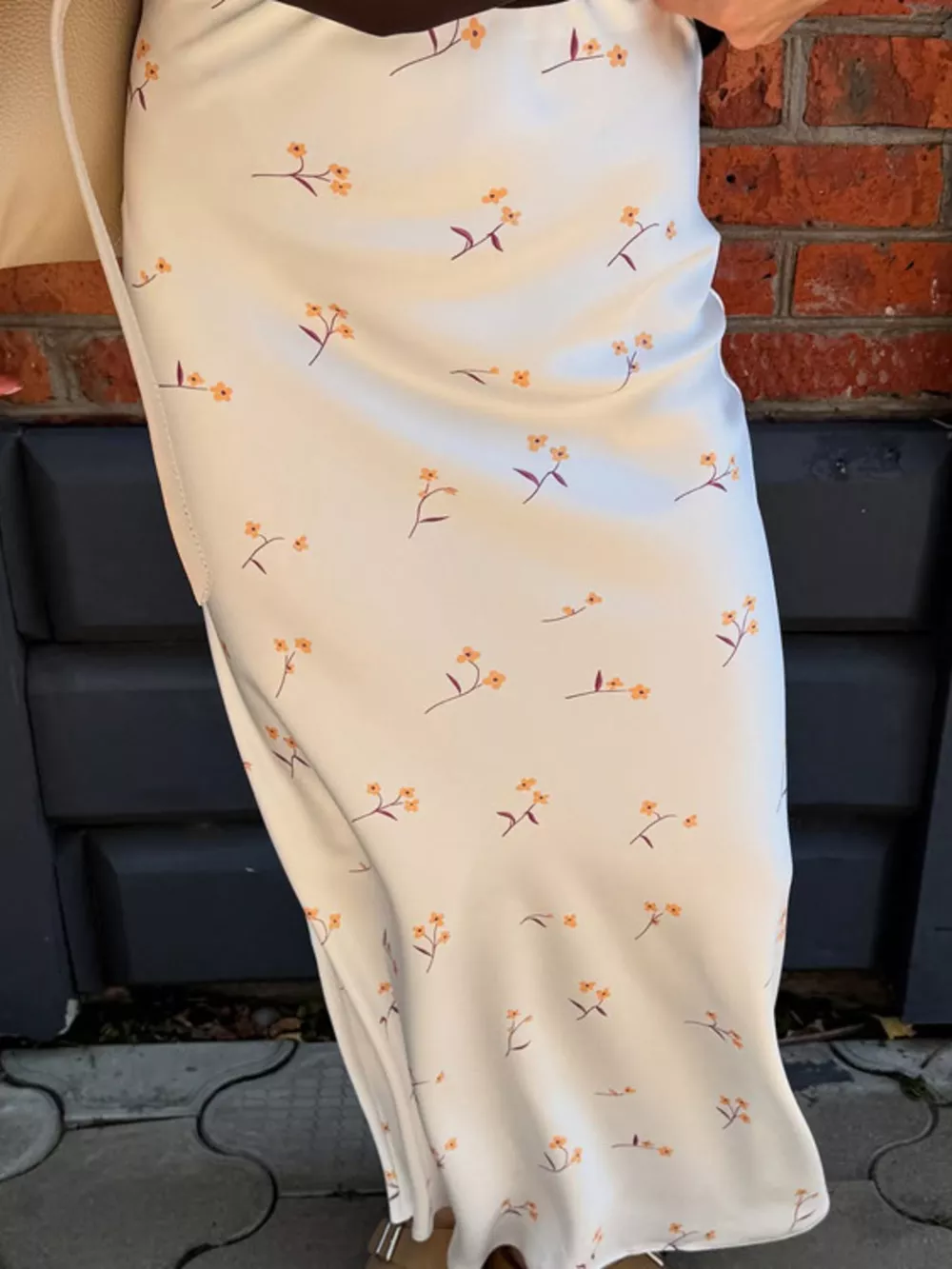 Floral Print Satin Skirt, image 3