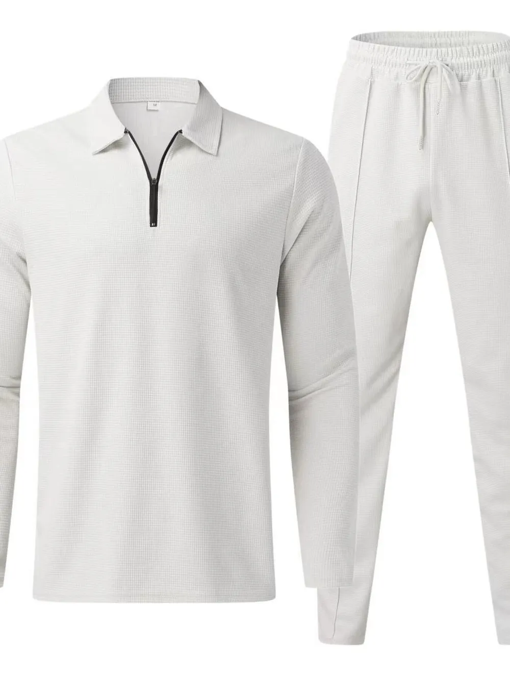 Men's Full Size Long Sleeve Top and Pants Set Plus Size, image 2