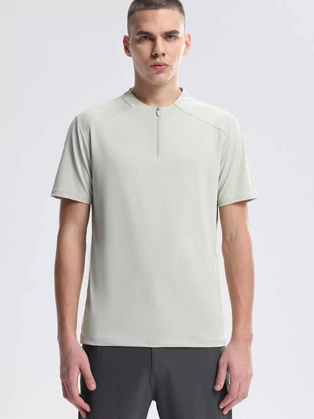 Men's Quarter Zip Short Sleeve Active T-Shirt