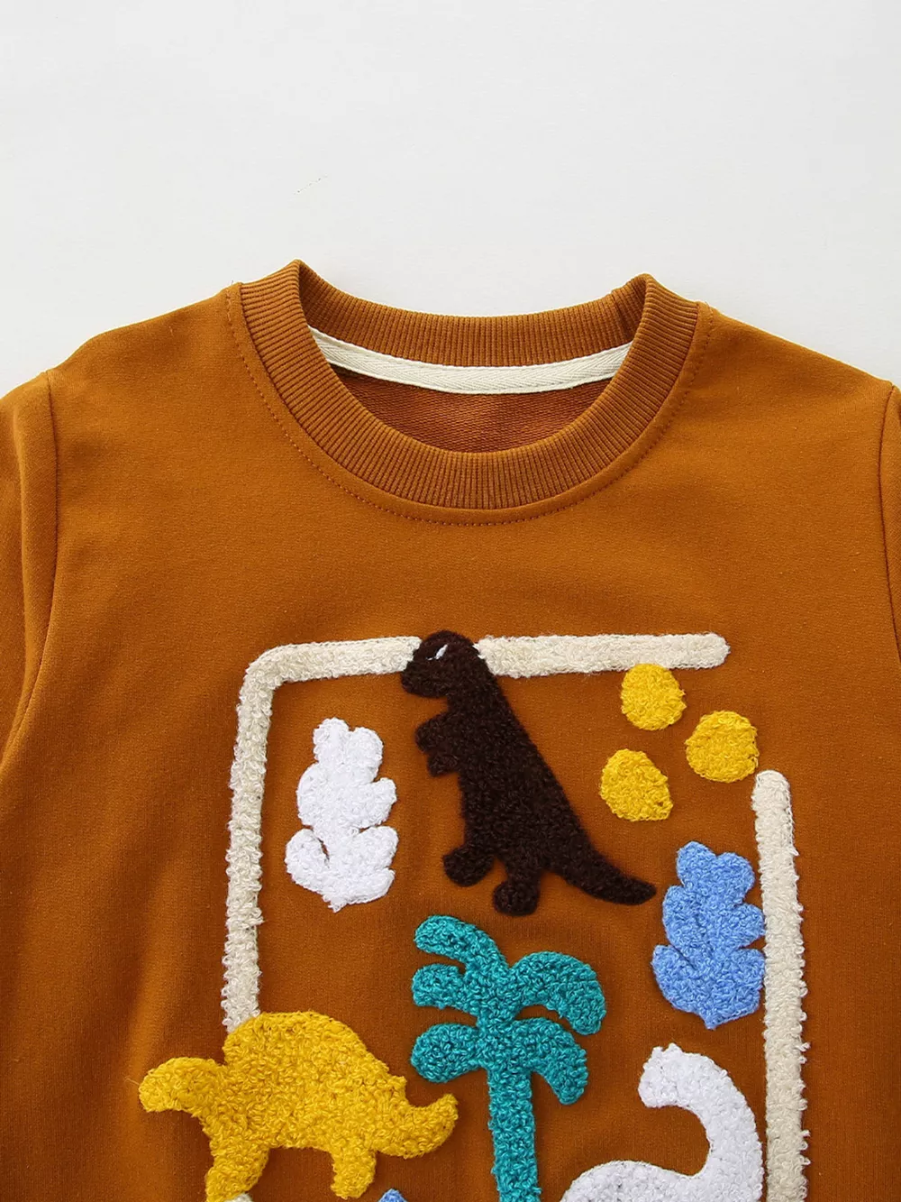 Children's Dinosaur Applique Crew Neck Sweatshirt, image 3
