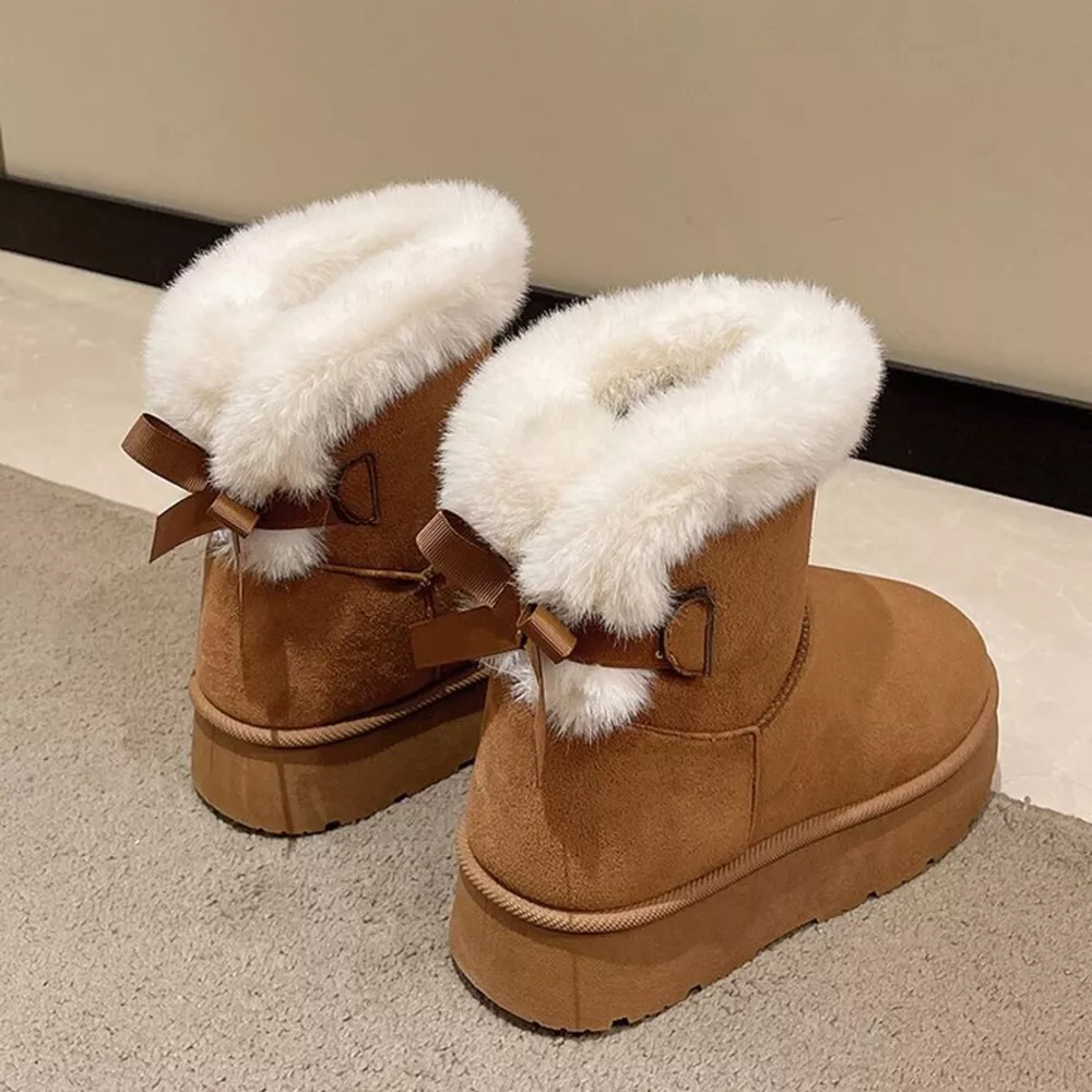 Round Toe Fuzzy Boots, image 8