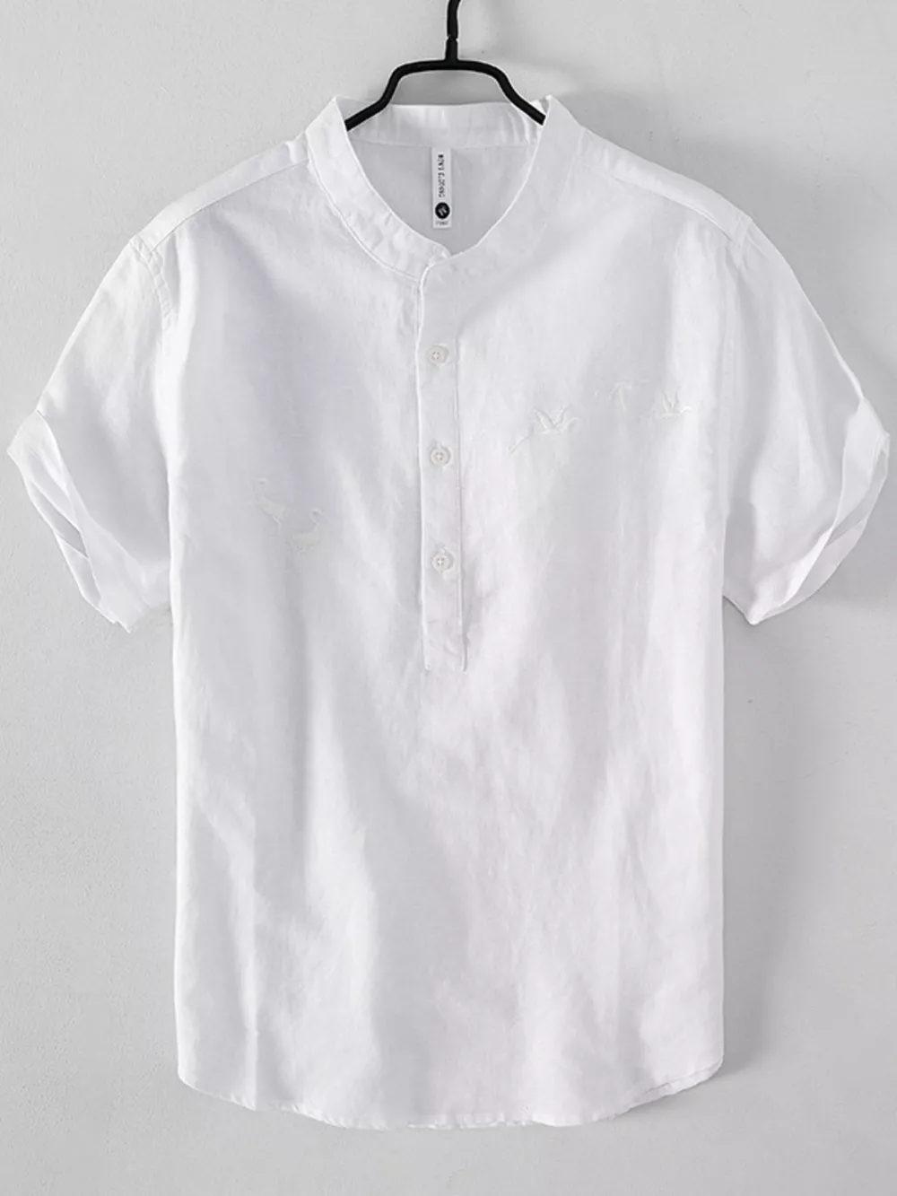 Men's Plus Size Button Detail Short Sleeve Blouse, image 6