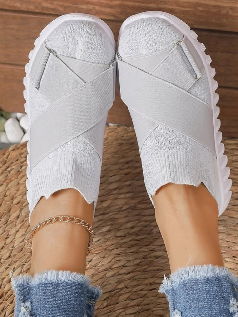 Crossover Strap Mesh Slip-Ons, image 7
