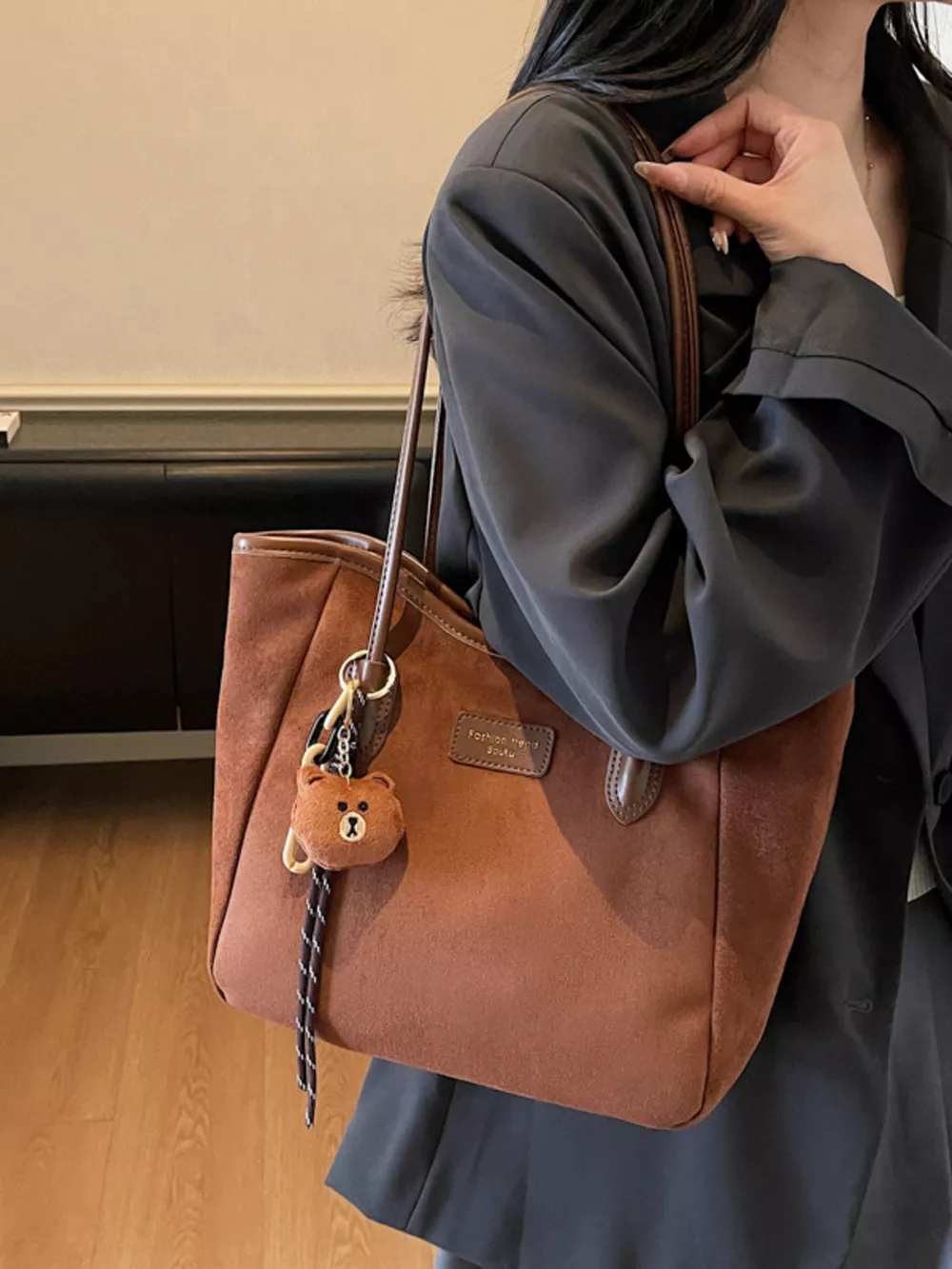 Suede Casual Tote Bag, image 10